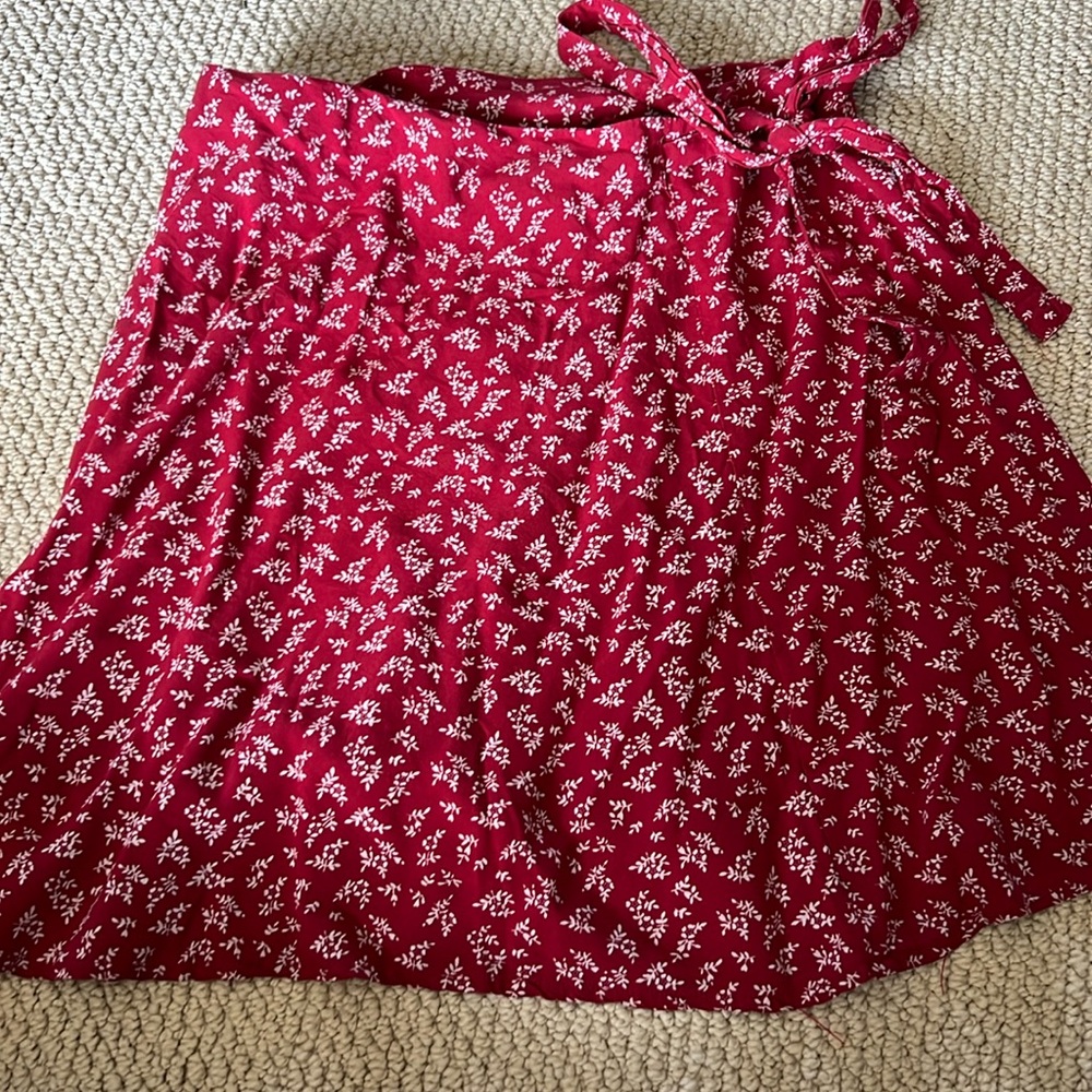 john galt (brandy melville) red wrap skirt